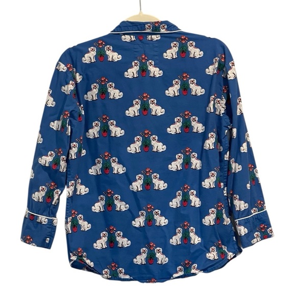 Printfresh Blue Long Pajama Set Dog Pattern, Anthropologie, Organic Cotton, XXS - Picture 3 of 16